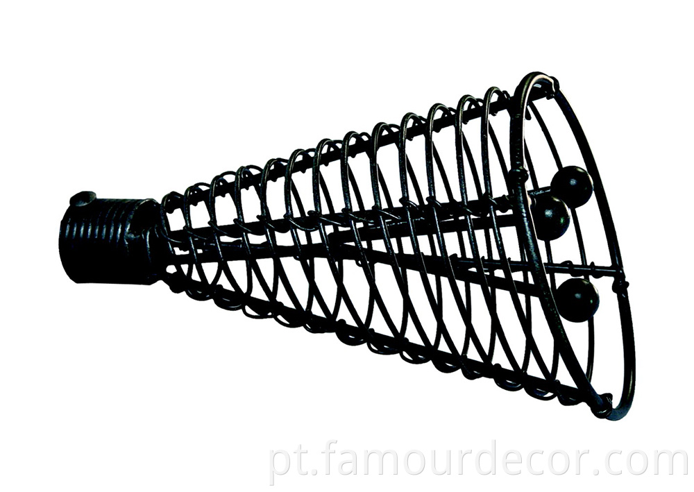 Wire bird cage head black curtain rod wholesale